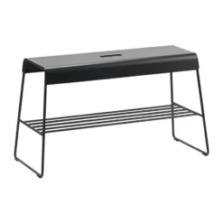 A-bench outdoor bänk med hylla 45 cm, Black (svart)
