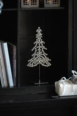 Ada tree dekorationsdetalj, Silverfärgad, 14x8x32 cm