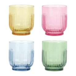 Aida dricksglas 33 cl 4 delar, Amber, röd, ljusblå, grön