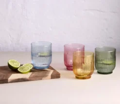 Aida dricksglas 33 cl 4 delar, Amber, röd, ljusblå, grön