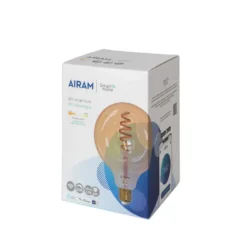 Airam Smarta Hem Filament LED-glob ljuskälla, amber, 125mm, spiral e27, 6w