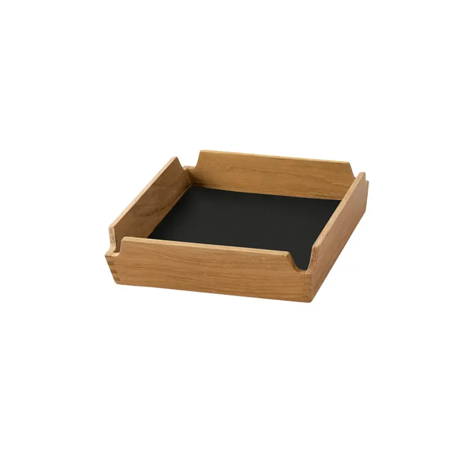 Airy Nupo bricka, Black ink-teak, mini