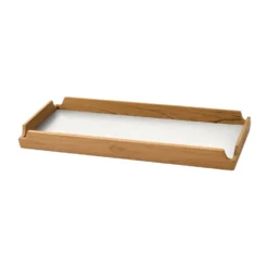 Airy Nupo bricka, Pure white-teak, slim