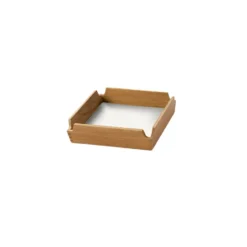Airy Nupo bricka, Pure white-teak, mini