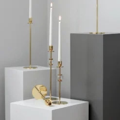 Alba ljusstake 30 cm, Solid mässing och glas