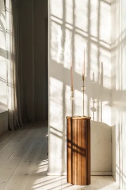 Alba ljusstake 30 cm, Solid mässing och glas