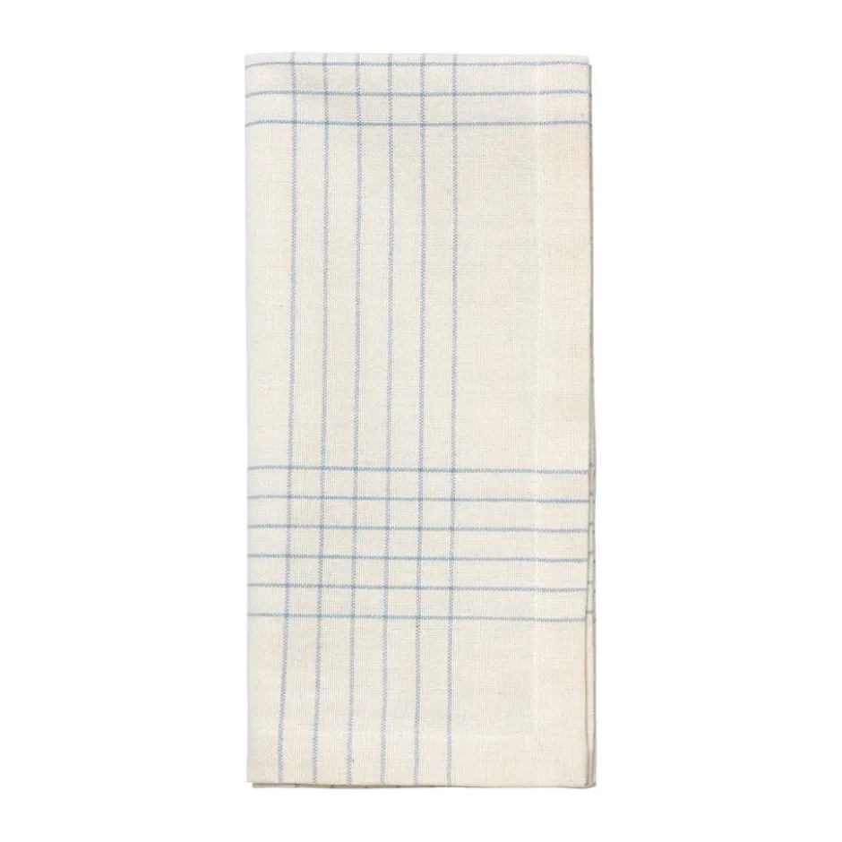 Alice tygservett 45x45 cm, Dusty blue-natural