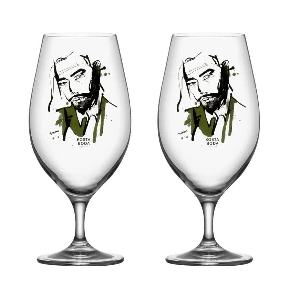 All about you ölglas 40 cl 2-pack, Want him (grön)