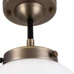 Alley plafond IP44, Antikmässing-vit