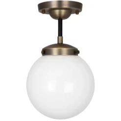 Alley plafond IP44, Antikmässing-vit