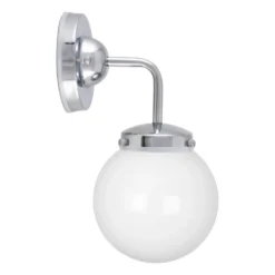 Alley 1 vägglampa IP44, Krom-vit