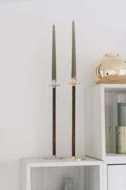 Alto Basso ljusstake, Förnicklad mässing