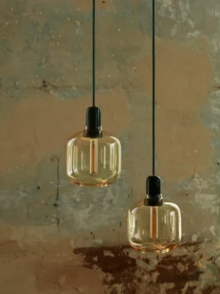 Amp lampa liten, guld-grön