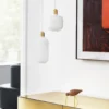 Amp lampa liten, Vit-mässing
