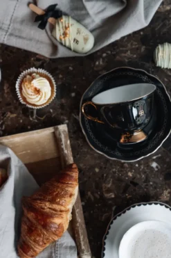 Anima Gemella Nero kopp med fat, 22 cl