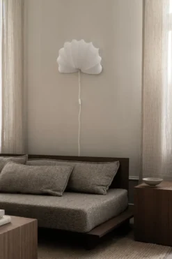 Anna vägglampa L 54 cm, White cotton