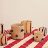Arlo ljuslykta M Ø15 cm, Beige-svart