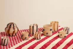 Arlo ljuslykta XS Ø10 cm, Beige-svart