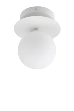 Art Deco IP44 vägglampa/plafond, Vit