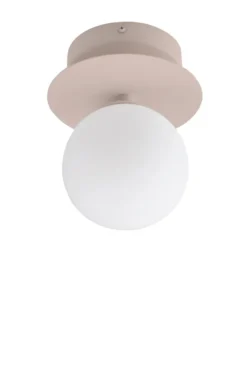 Art Deco IP44 vägglampa/plafond, Mud-vit