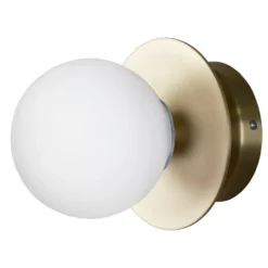 Art Deco IP44 vägglampa/plafond, Borstad mässing