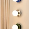Art Deco IP44 vägglampa/plafond, Blå-vit