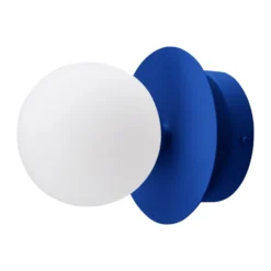 Art Deco IP44 vägglampa/plafond, Blå-vit