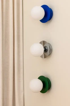Art Deco IP44 vägglampa/plafond, Blå-vit