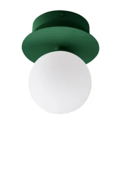 Art Deco IP44 vägglampa/plafond, Grön-vit