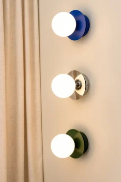Art Deco IP44 vägglampa/plafond, Grön-vit