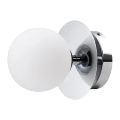 Art Deco IP44 vägglampa/plafond, Krom-vit