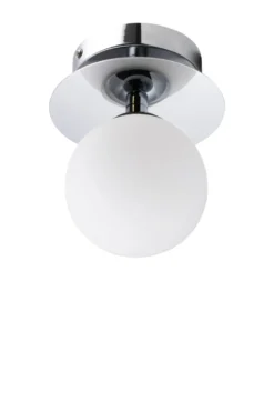Art Deco IP44 vägglampa/plafond, Krom-vit