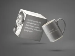 Astrid Lindgren mugg, ge barnen kärlek, svensk text
