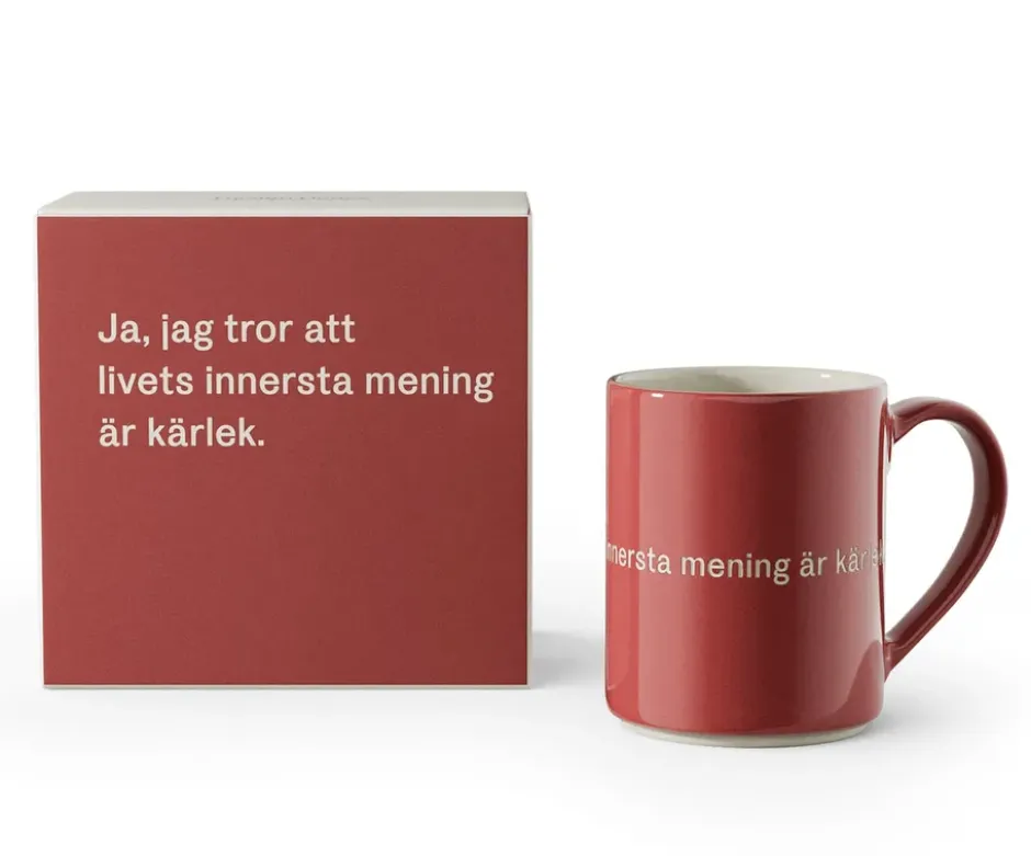 Astrid Lindgren mugg, ja, jag tror att livets…, Svensk text