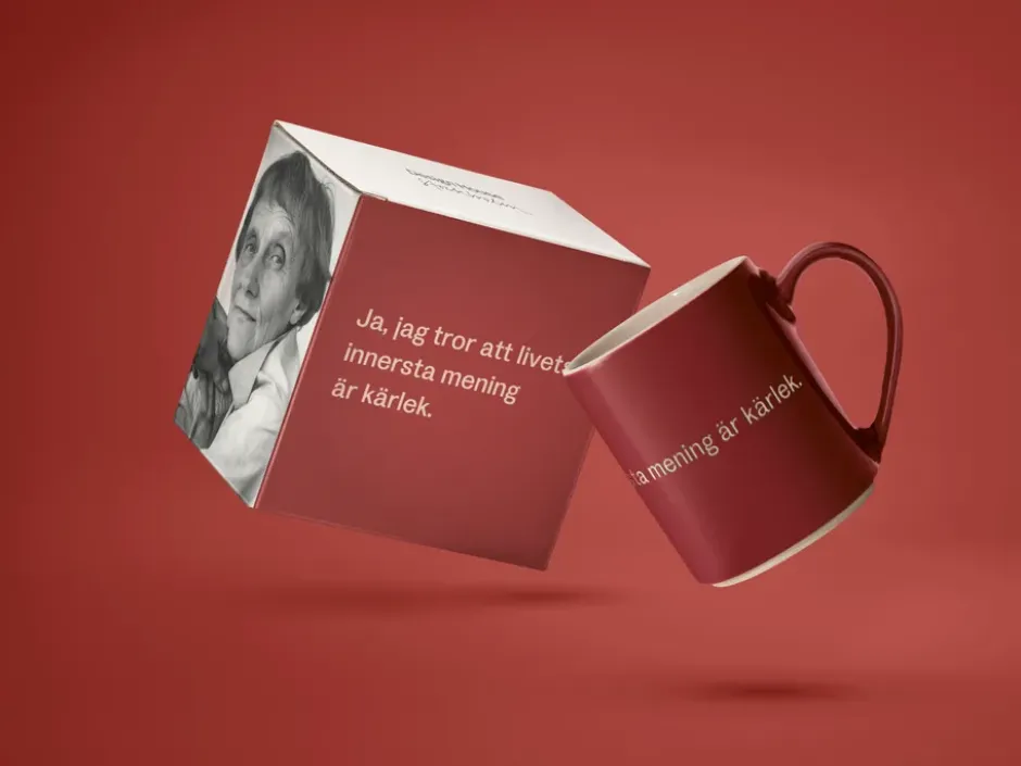Astrid Lindgren mugg, ja, jag tror att livets…, Svensk text