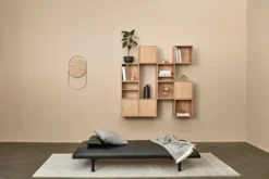 A-Wall väggklocka 41x76 cm, Oak-brass