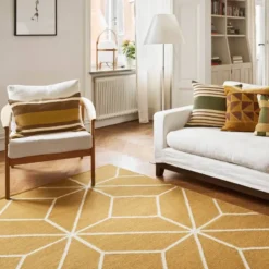 Ayur matta, Masala Yellow-Off White, 270x180 cm
