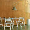 Backflip Chair stol, Cream white lackerad bok