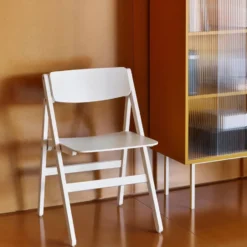 Backflip Chair stol, Cream white lackerad bok