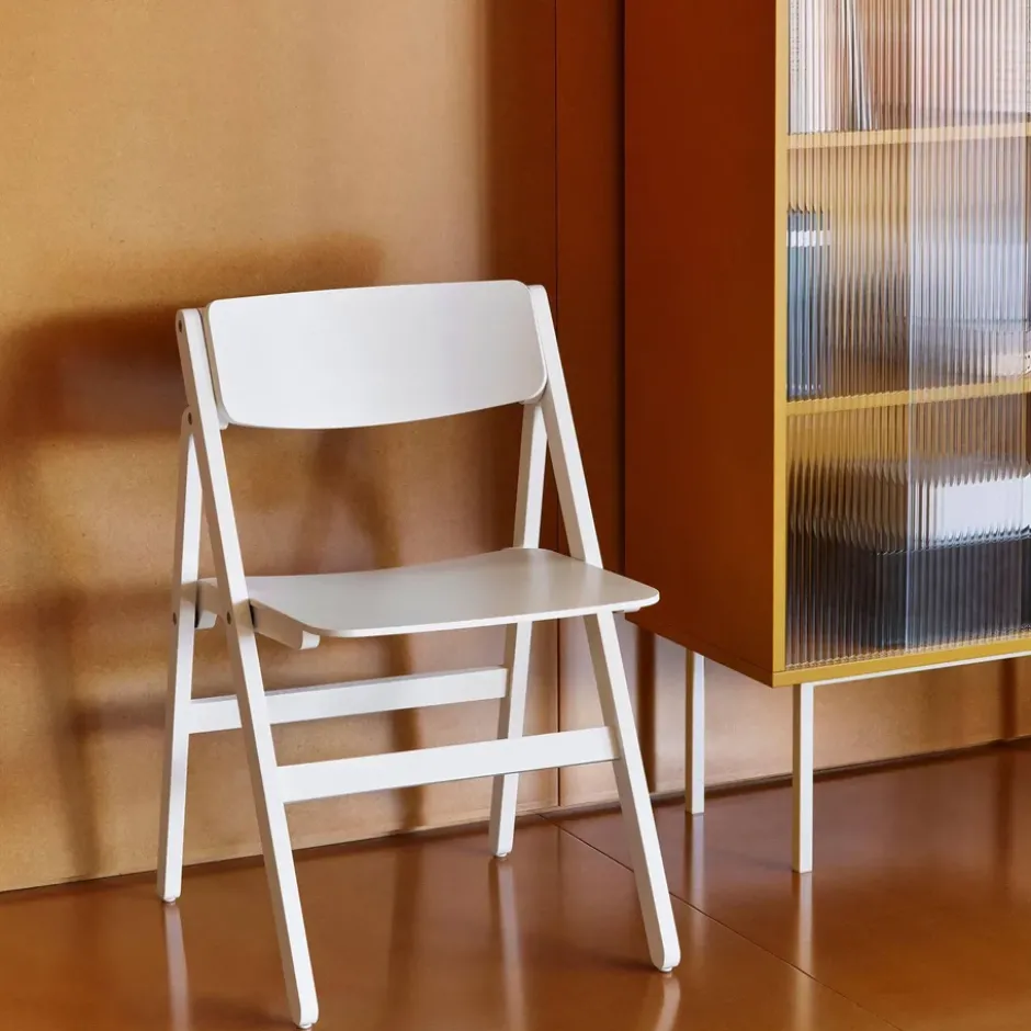 Backflip Chair stol, Cream white lackerad bok