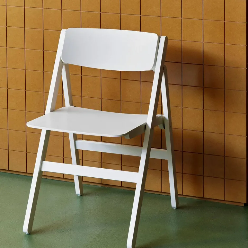 Backflip Chair stol, Cream white lackerad bok
