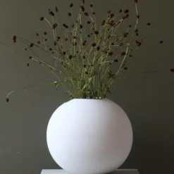 Ball vas white, 30 cm