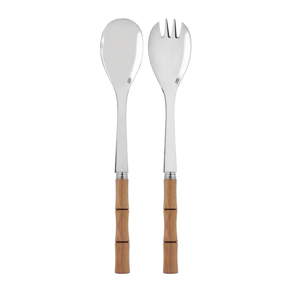 Bamboo shape salladsbestick 2 delar, Light wood laminated