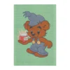 Bamse kökshandduk 35x50 cm, Blå-grön