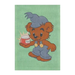 Bamse kökshandduk 35x50 cm, Blå-grön