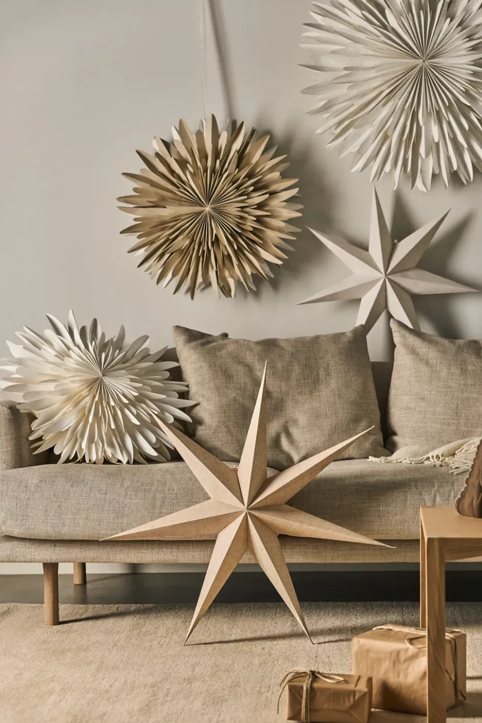Bare adventsstjärna natur, 80 cm