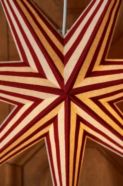 Bare adventsstjärna vit-rödrandig, 80 cm