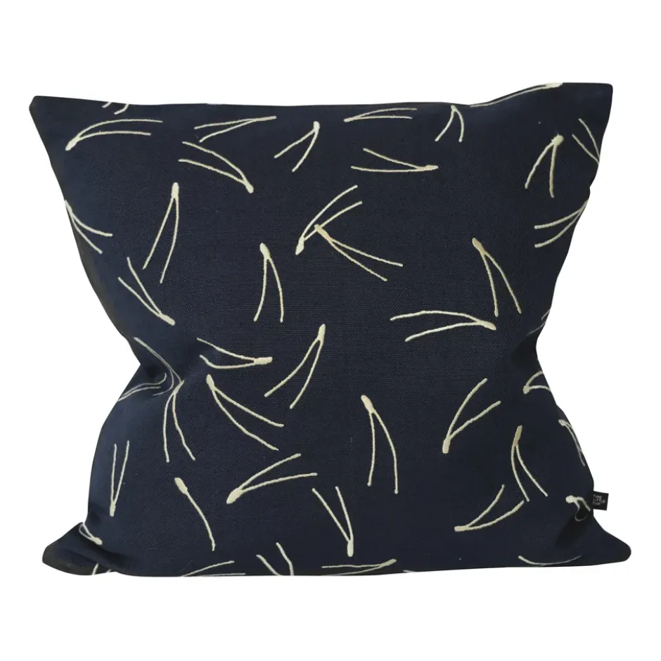 Barr kuddfodral broderat 48x48 cm, Antracitblå