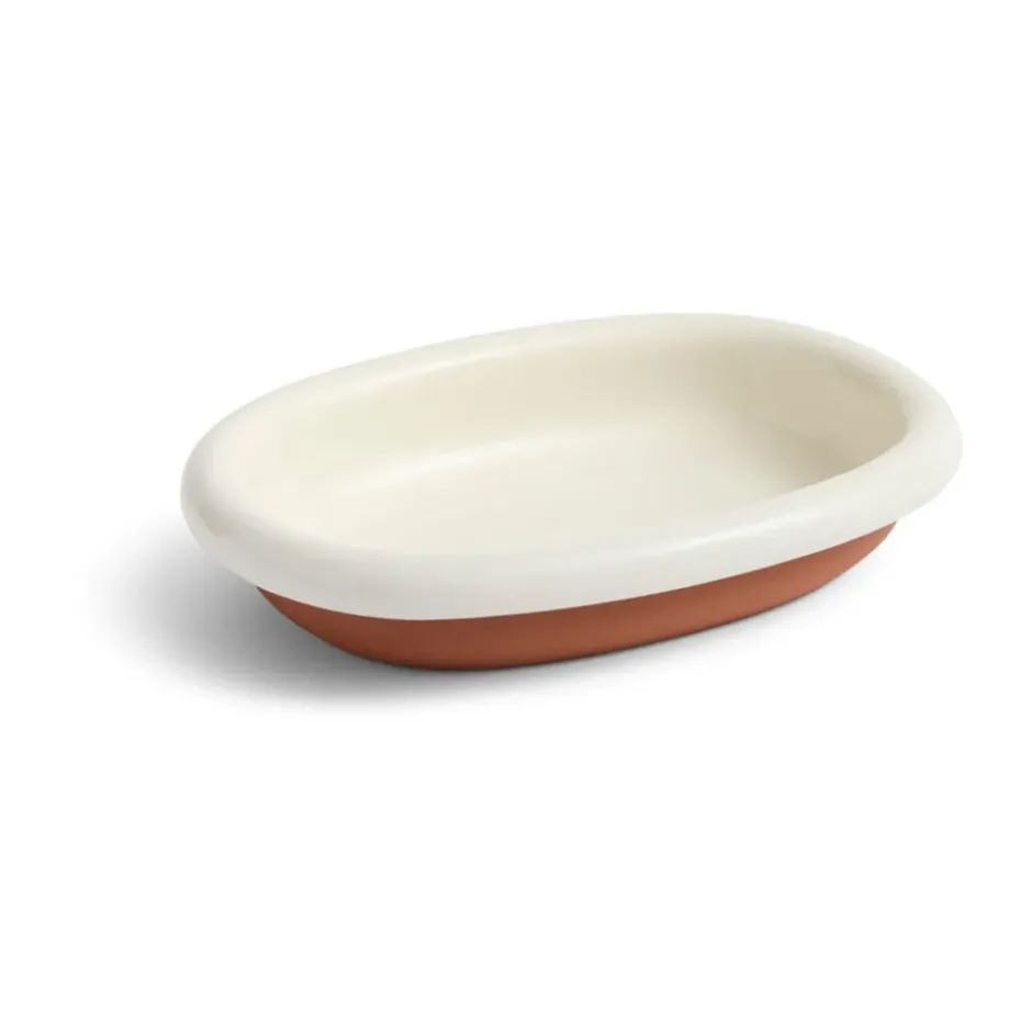 Barro ovalt serveringsfat, Off-white, small 20x27,5 cm