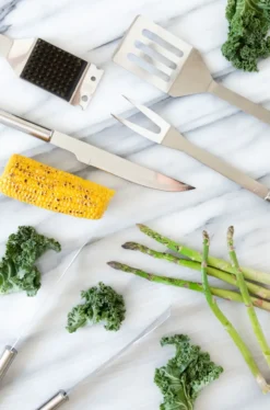 BBQ grillset, Rostfritt stål, 5 delar, presentlåda